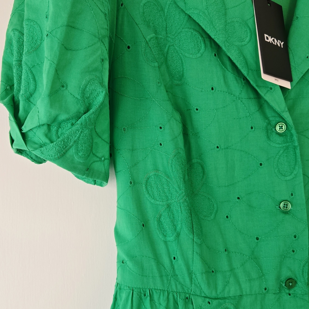 NWT DKNY Green Cotton Dress NWT with Pockets! 🥰 - Picture 4 of 8
